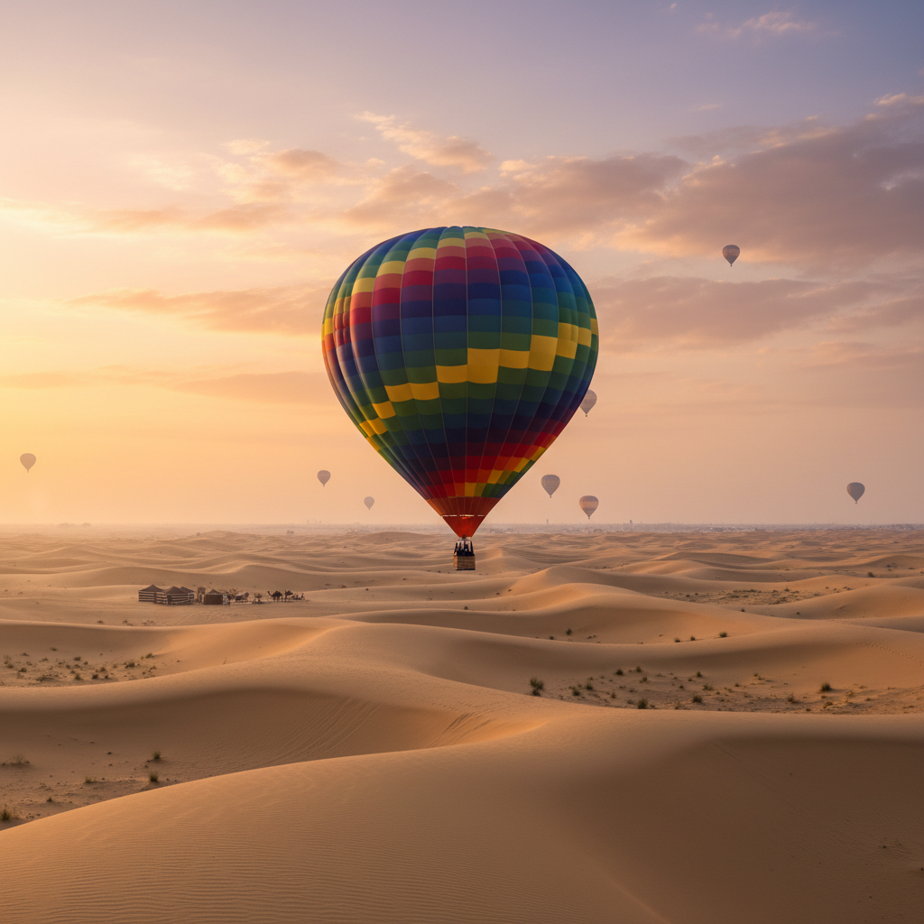 Hot Air Balloon Dubai Desert Sunrise